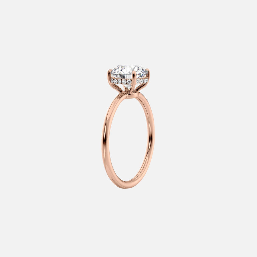  The Solitaire Low Profile Kamellie Marquise Lab Diamond Ring 14k Rose Gold 002