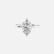  The Solitaire Low Profile Kamellie Marquise Lab Diamond Ring 14k White Gold 001