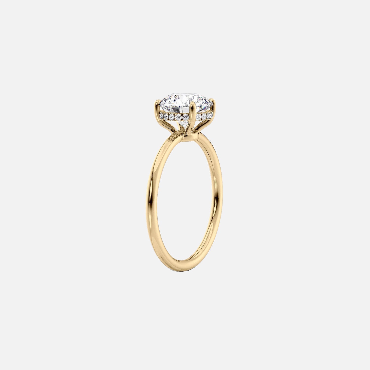  The Solitaire Low Profile Kamellie Marquise Lab Diamond Ring 14k Yellow Gold 002