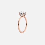  The Solitaire Low Profile Kamellie Marquise Lab Diamond Ring 18k Rose Gold 002