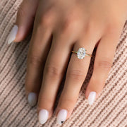  The Solitaire Low Profile Kamellie Oval Moissanite Ring 14k Yellow Gold 006 Final