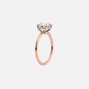  The Solitaire Low Profile Kamellie Oval Moissanite Ring 18k Rose Gold 002