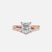  The Solitaire Low Profile Kamellie Princess Moissanite Ring 18k Rose Gold 003