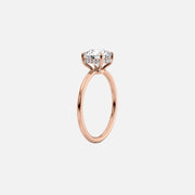  The Solitaire Low Profile Kamellie Round Lab Diamond Ring 18k Rose Gold 002