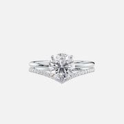  The Solitaire Low Profile Kamellie Round Lab Diamond Ring 18k White Gold 003