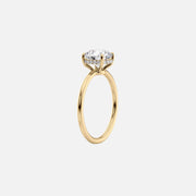  The Solitaire Low Profile Kamellie Round Lab Diamond Ring 18k Yellow Gold 002