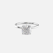  The Solitaire Luna Cushion Moissanite Ring 14k White Gold 001