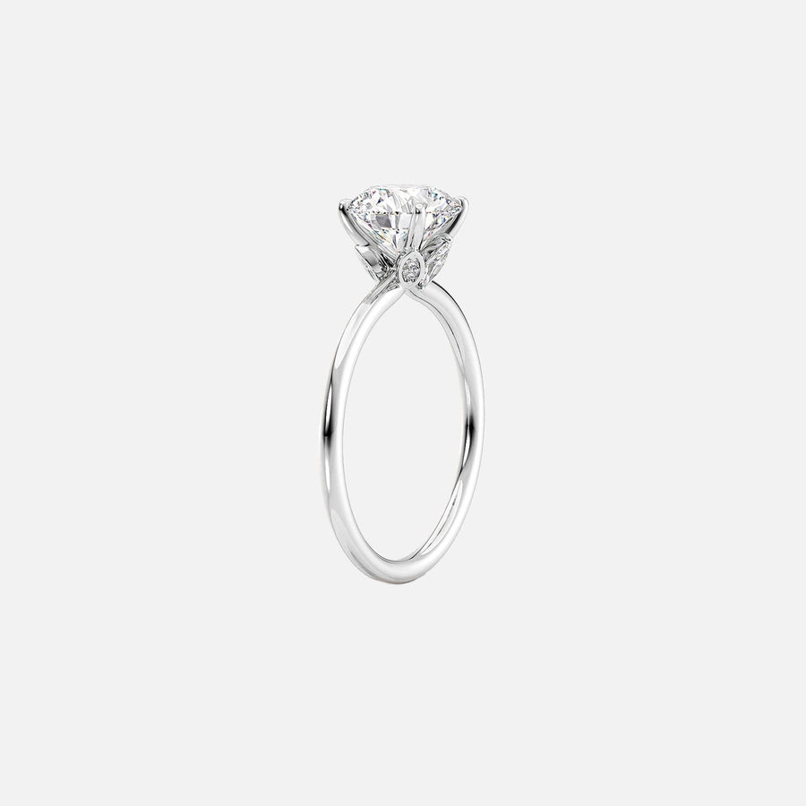  The Solitaire Luna Emerald Moissanite Ring 14k White Gold 002