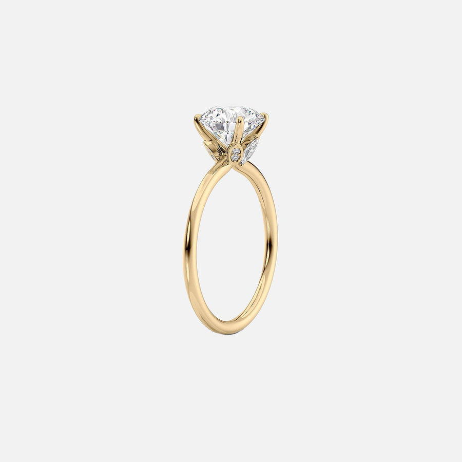  The Solitaire Luna Emerald Moissanite Ring 14k Yellow Gold 002
