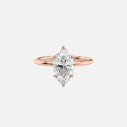  The Solitaire Luna Marquise Lab Diamond Ring 18k Rose Gold 001