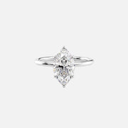 The Solitaire Luna Marquise Moissanite Ring 14k White Gold 001