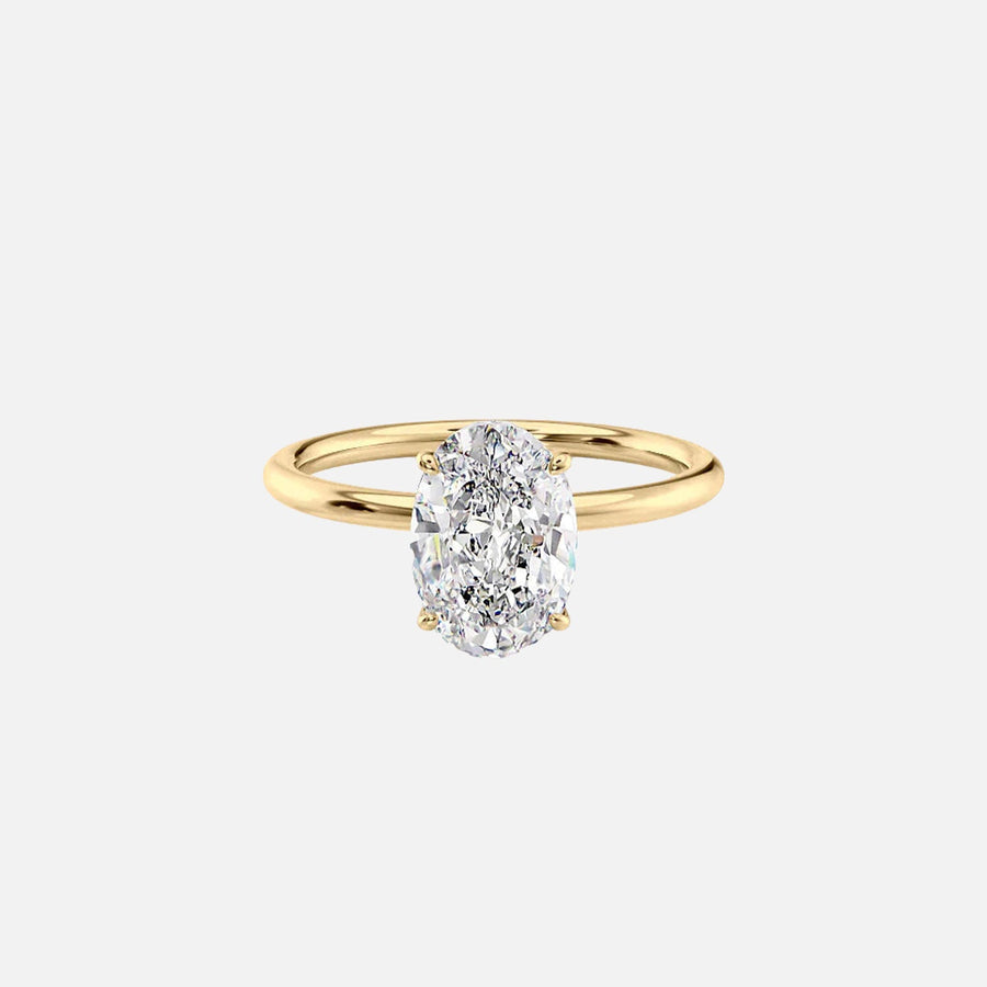 The Solitaire Luna Oval Lab Diamond Ring 14k Yellow Gold 001