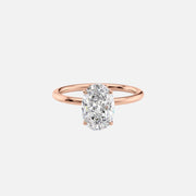  The Solitaire Luna Oval Lab Diamond Ring 18k Rose Gold 001