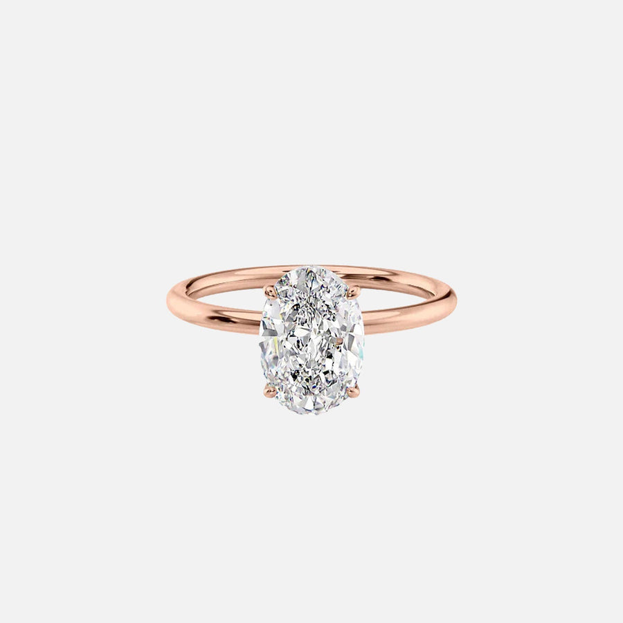  The Solitaire Luna Oval Moissanite Ring 14k Rose Gold 001