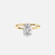  The Solitaire Luna Oval Moissanite Ring 18k Yellow Gold 001
