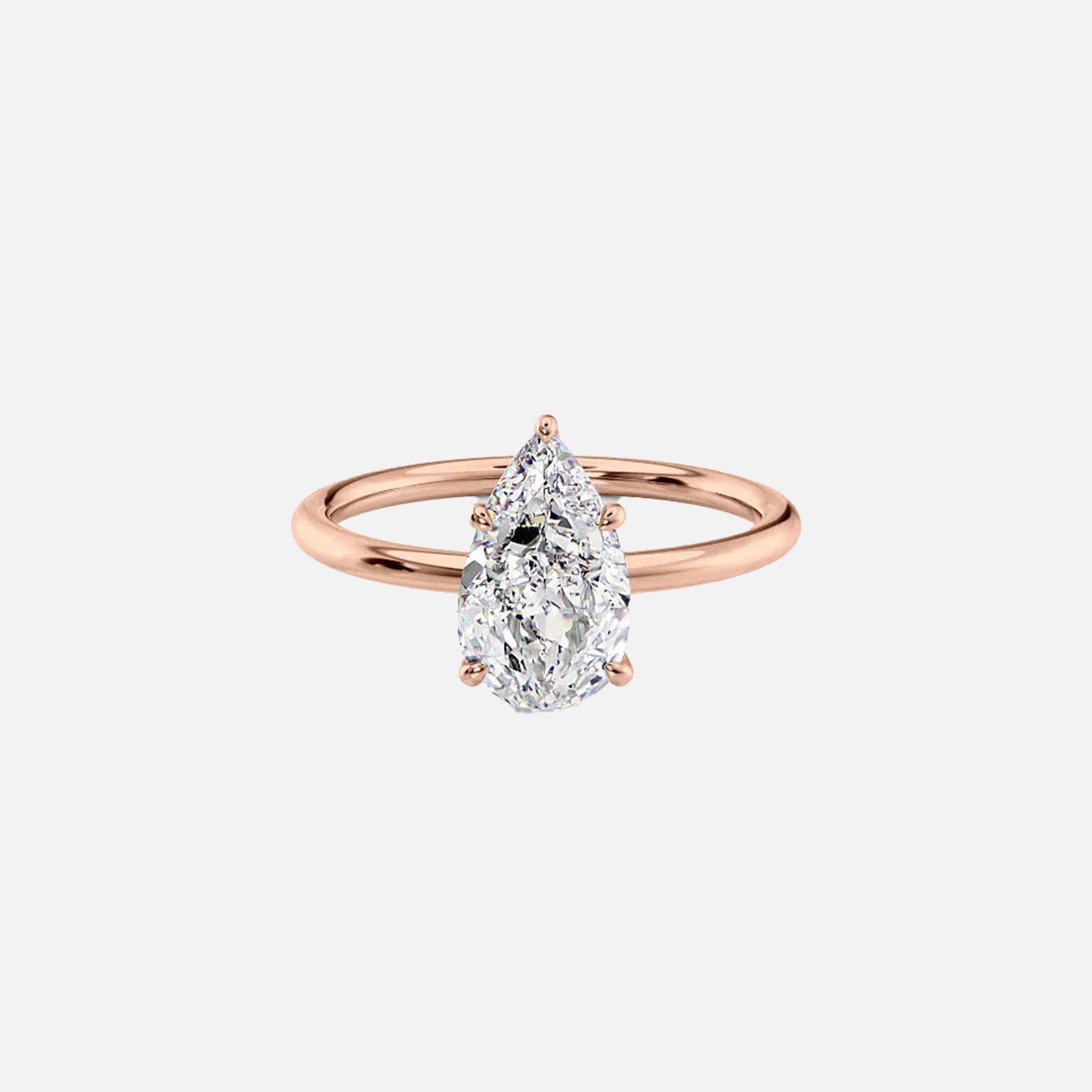  The Solitaire Luna Pear Lab Diamond Ring 14k Rose Gold 001