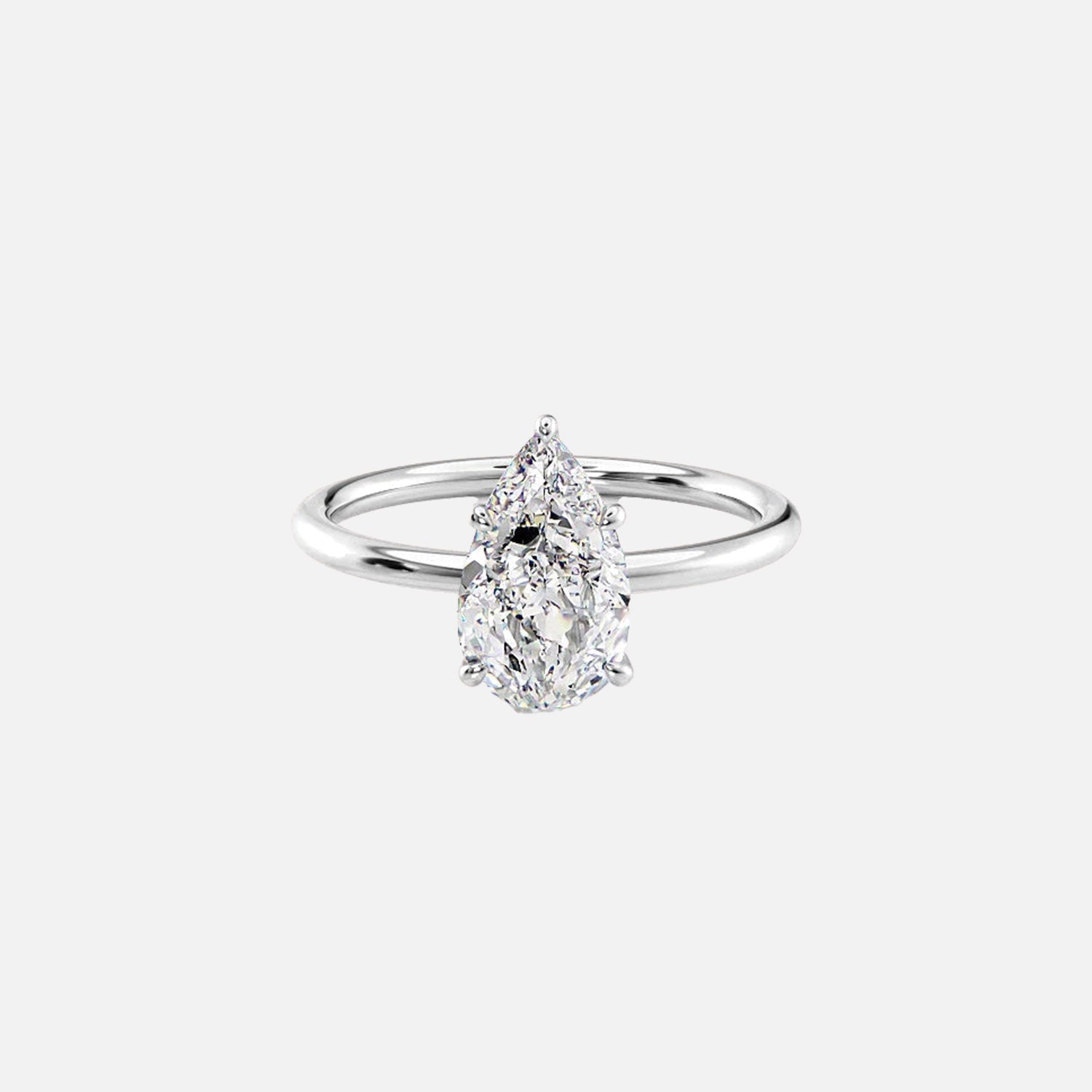  The Solitaire Luna Pear Lab Diamond Ring 14k White Gold 001