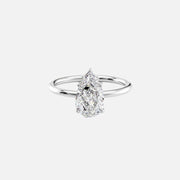  The Solitaire Luna Pear Moissanite Ring 14k White Gold 001