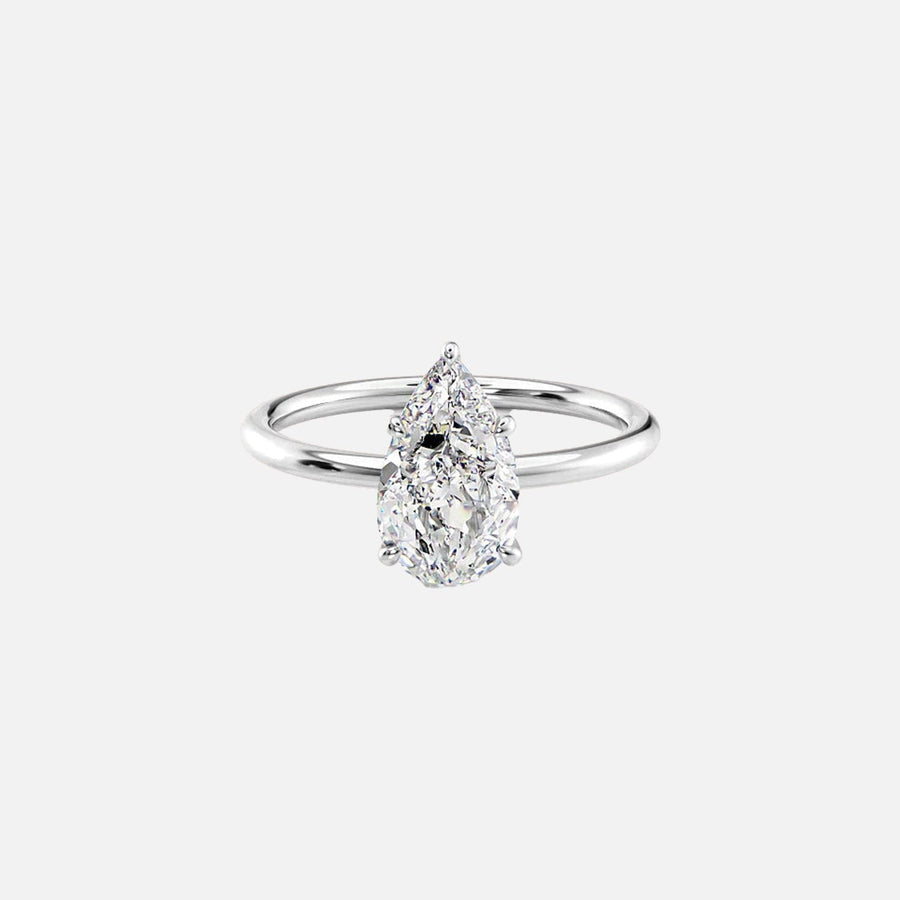  The Solitaire Luna Pear Moissanite Ring 14k White Gold 001