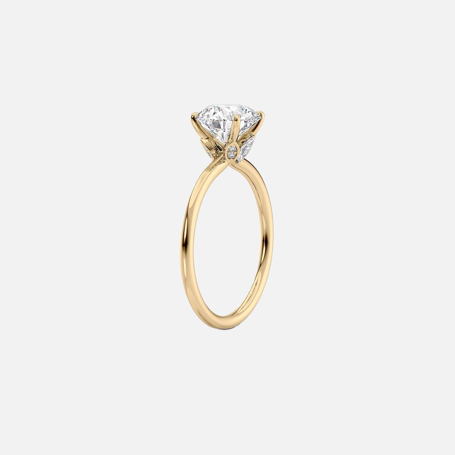  The Solitaire Luna Pear Moissanite Ring 14k Yellow Gold 002