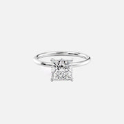  The Solitaire Luna Princess Moissanite Ring 14k White Gold 001