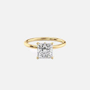  The Solitaire Luna Princess Moissanite Ring 18k Yellow Gold 001
