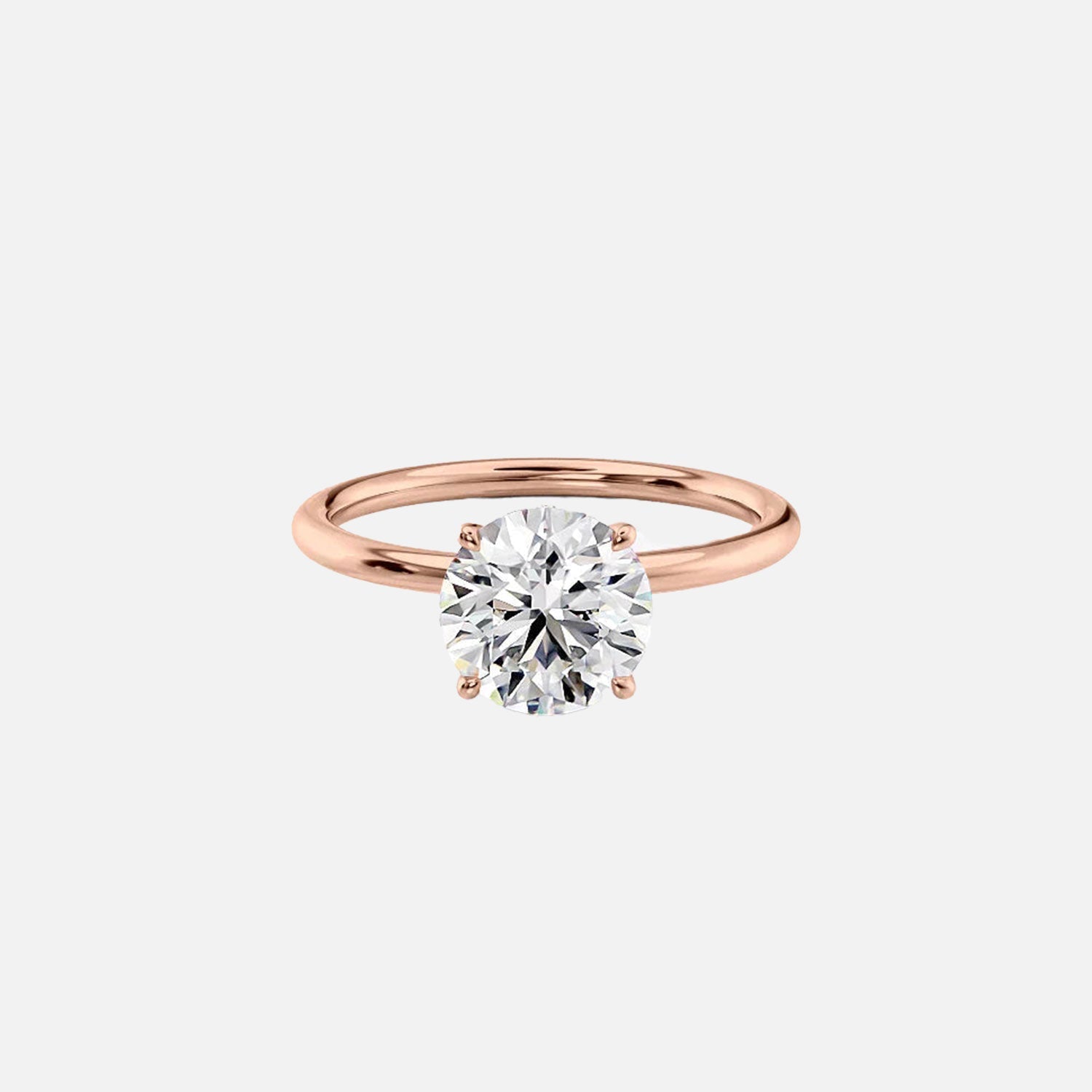  The Solitaire Luna Round Lab Diamond Ring 14k Rose Gold 001