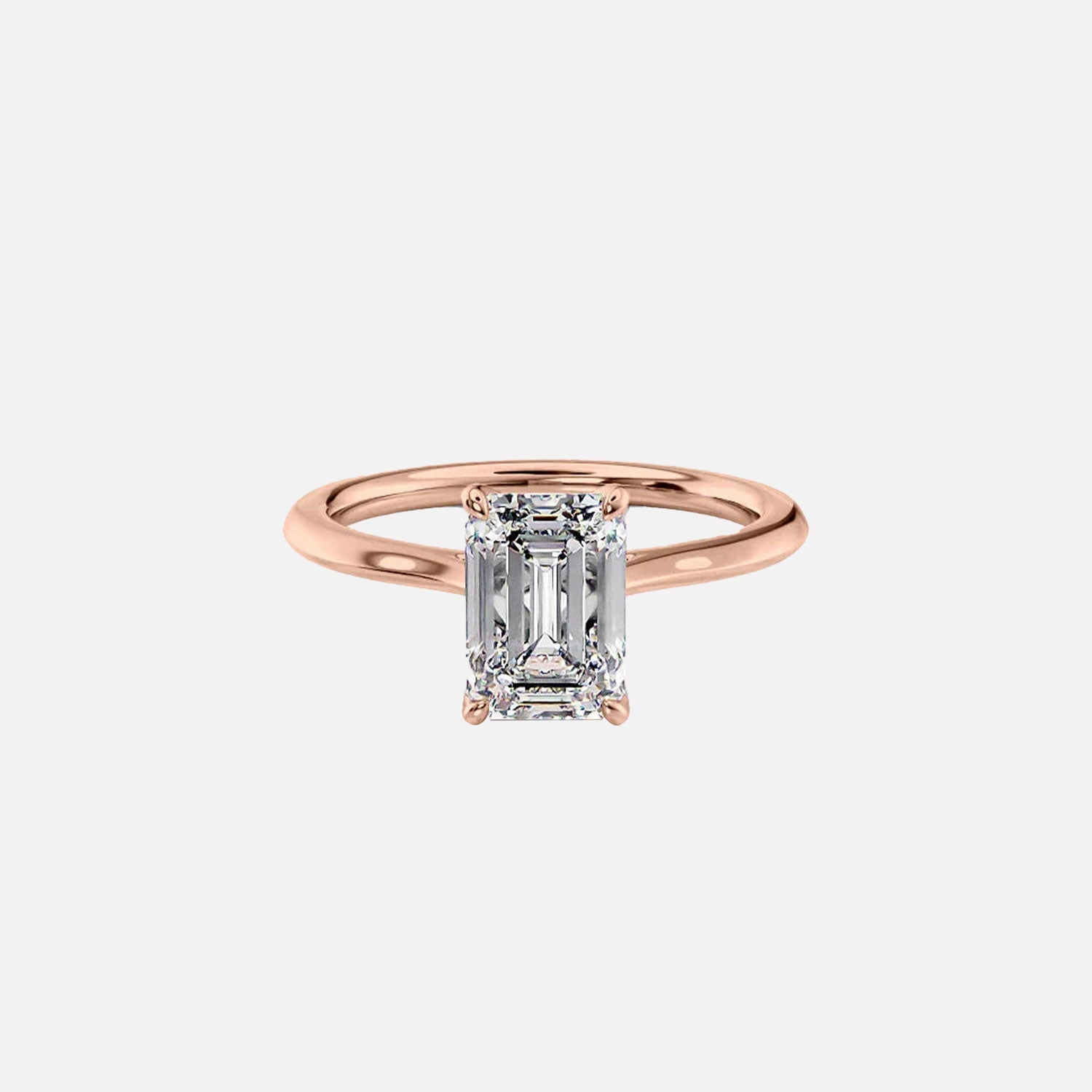  The Solitaire Madison Emerald Lab Diamond Ring 14k Rose Gold 001