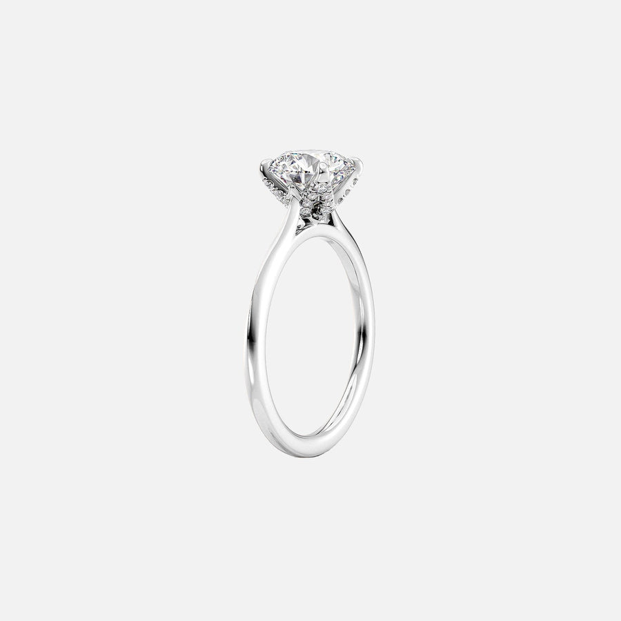  The Solitaire Madison Emerald Moissanite Ring 14k White Gold 002