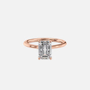  The Solitaire Madison Emerald Moissanite Ring 18k Rose Gold 001