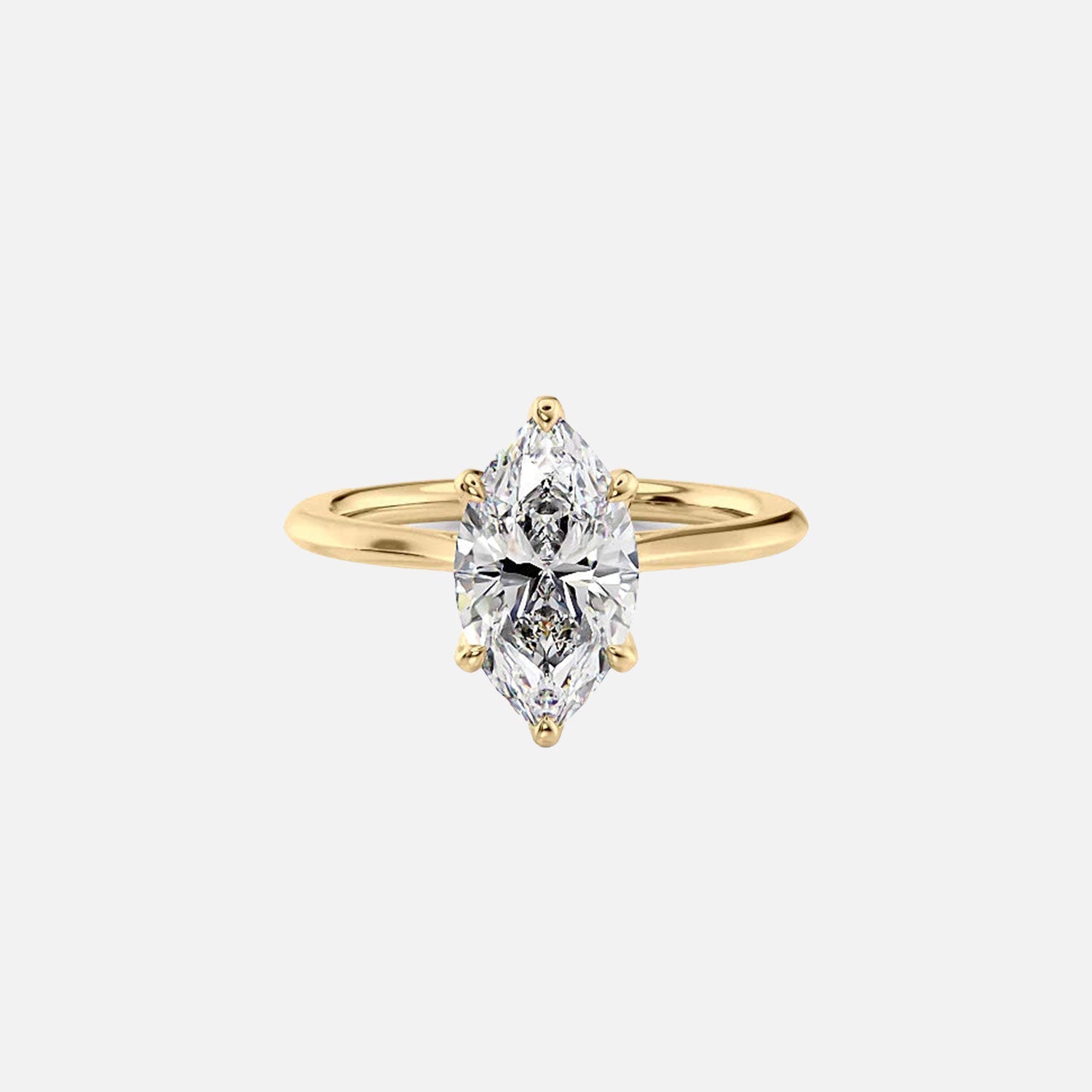 The Solitaire Madison Marquise Moissanite Ring 14k Yellow Gold 001