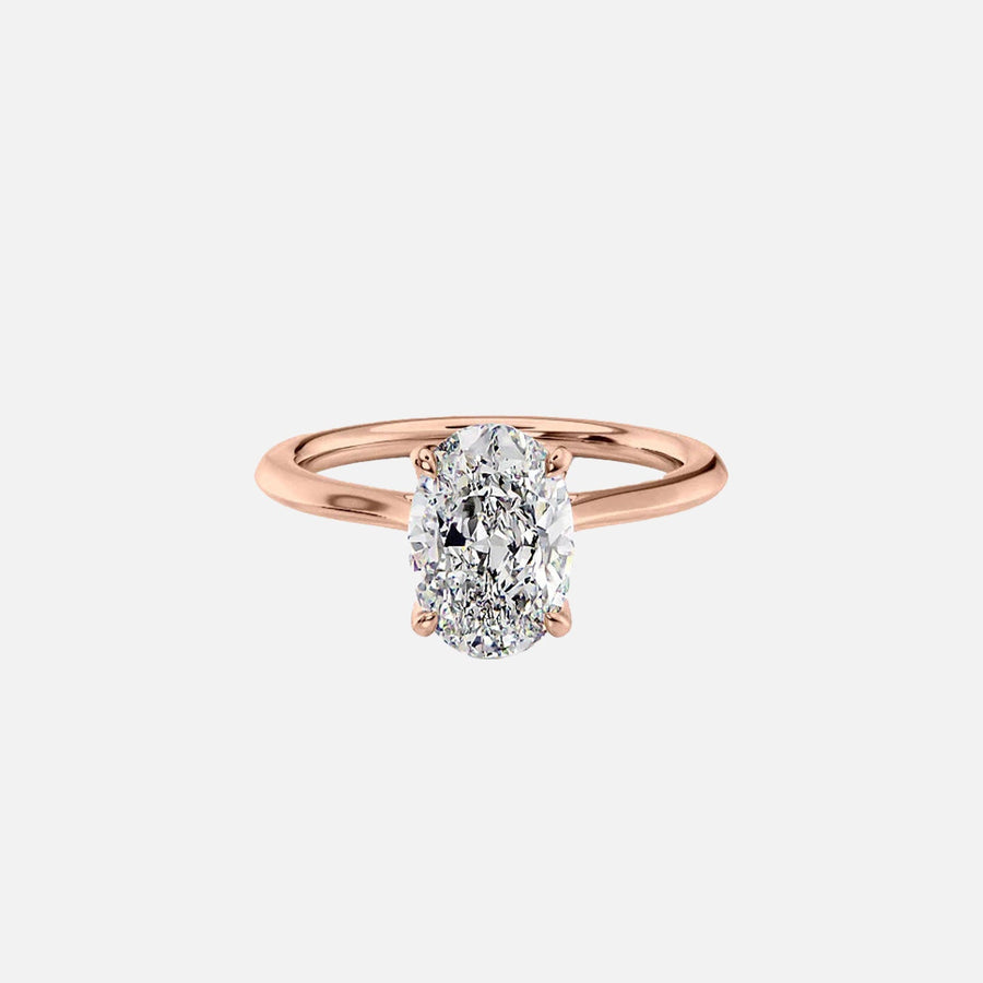  The Solitaire Madison Oval Lab Diamond Ring 14k Rose Gold 001