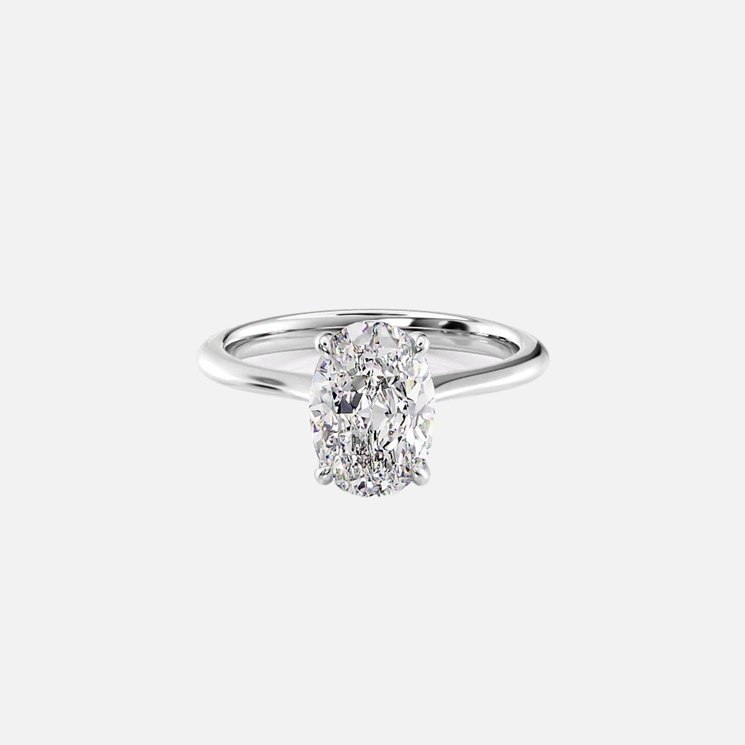  The Solitaire Madison Oval Lab Diamond Ring 14k White Gold 001