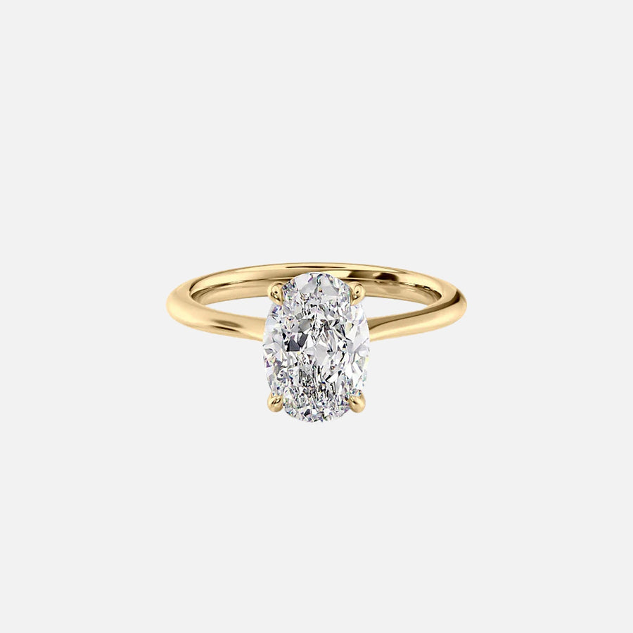 The Solitaire Madison Oval Lab Diamond Ring 14k Yellow Gold 001