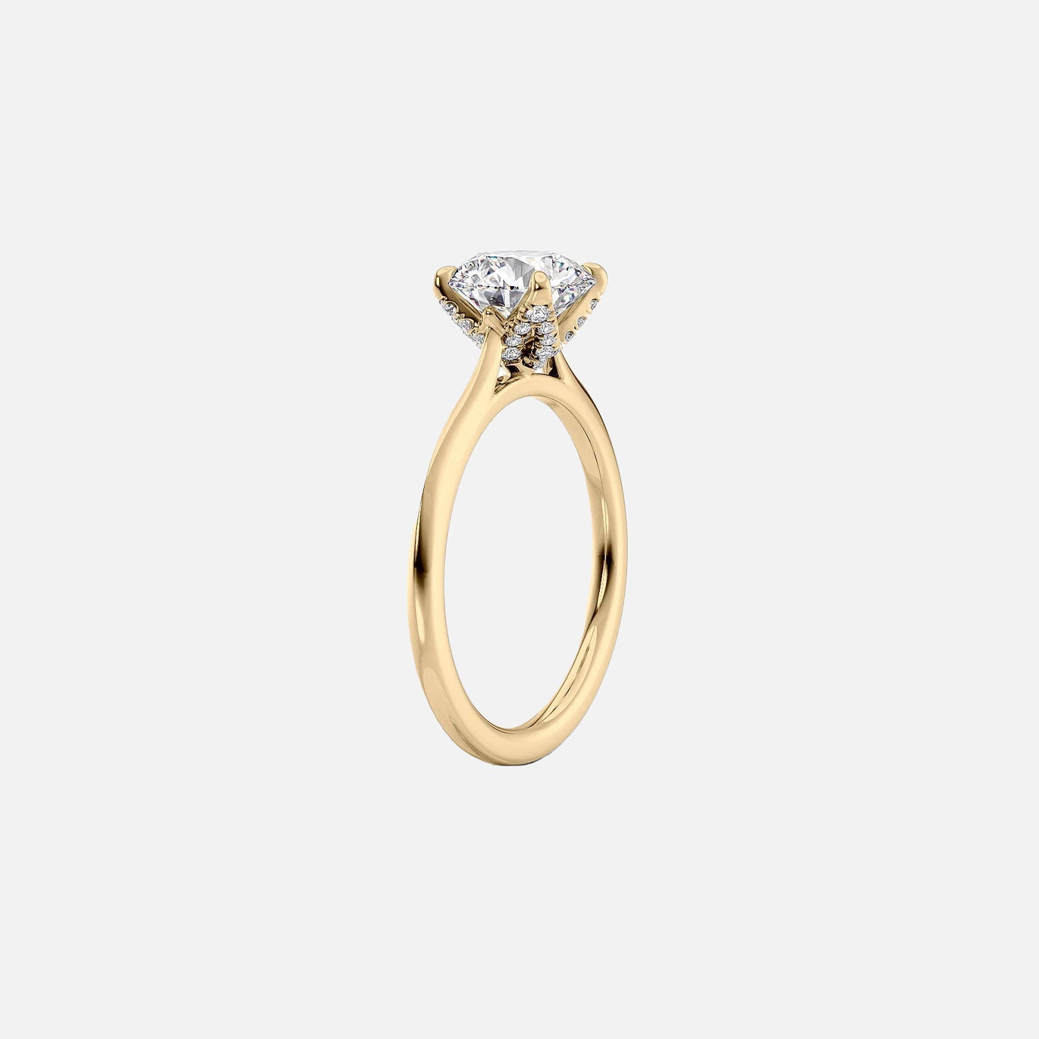  The Solitaire Madison Pear Moissanite Ring 14k Yellow Gold 002