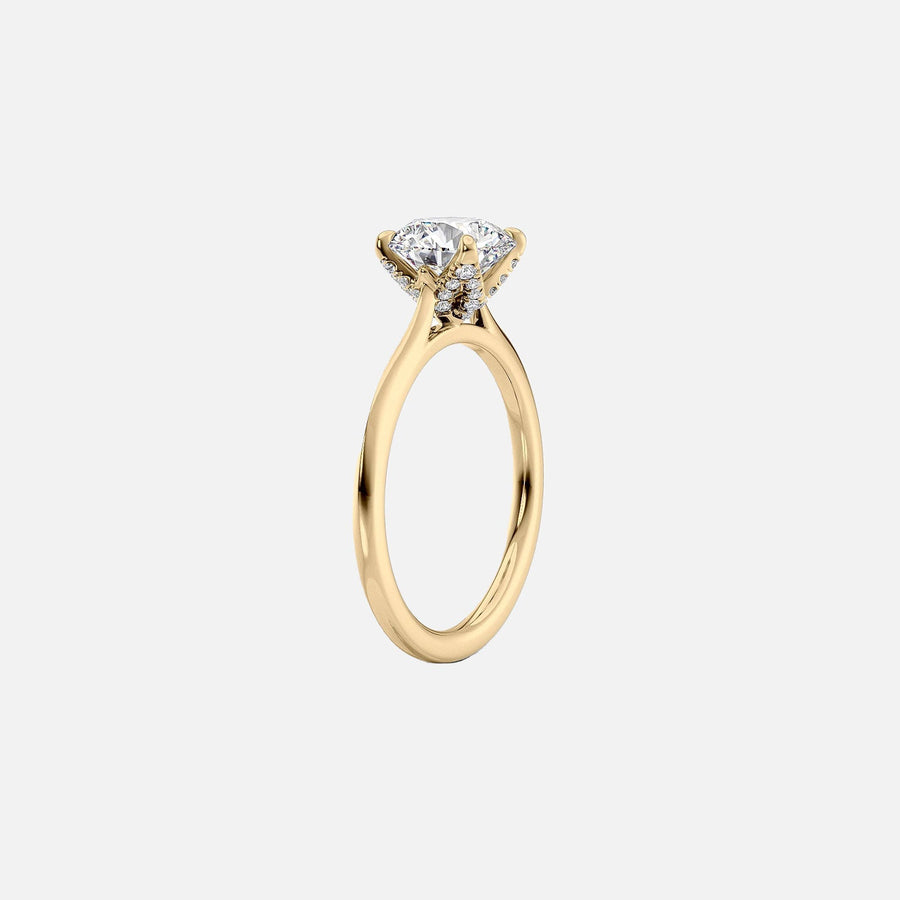  The Solitaire Madison Pear Moissanite Ring 14k Yellow Gold 002