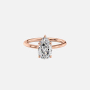  The Solitaire Madison Pear Moissanite Ring 18k Rose Gold 001