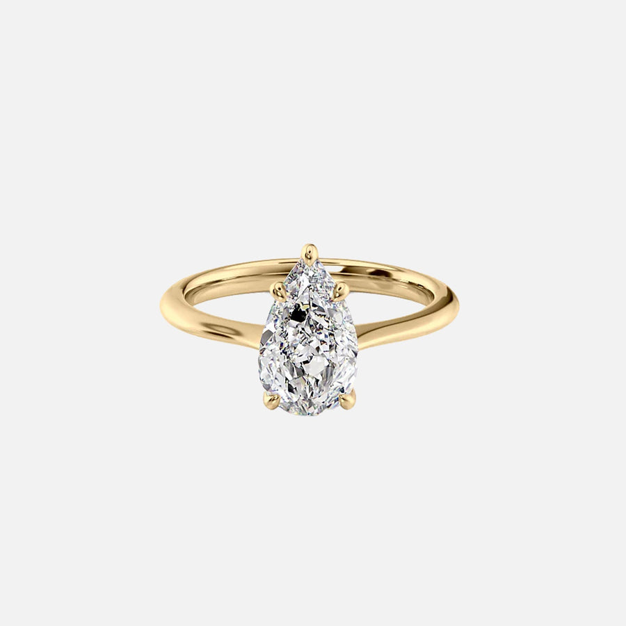  The Solitaire Madison Pear Moissanite Ring 18k Yellow Gold 001