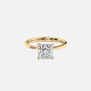  The Solitaire Madison Princess Lab Diamond Ring 18k Yellow Gold 001