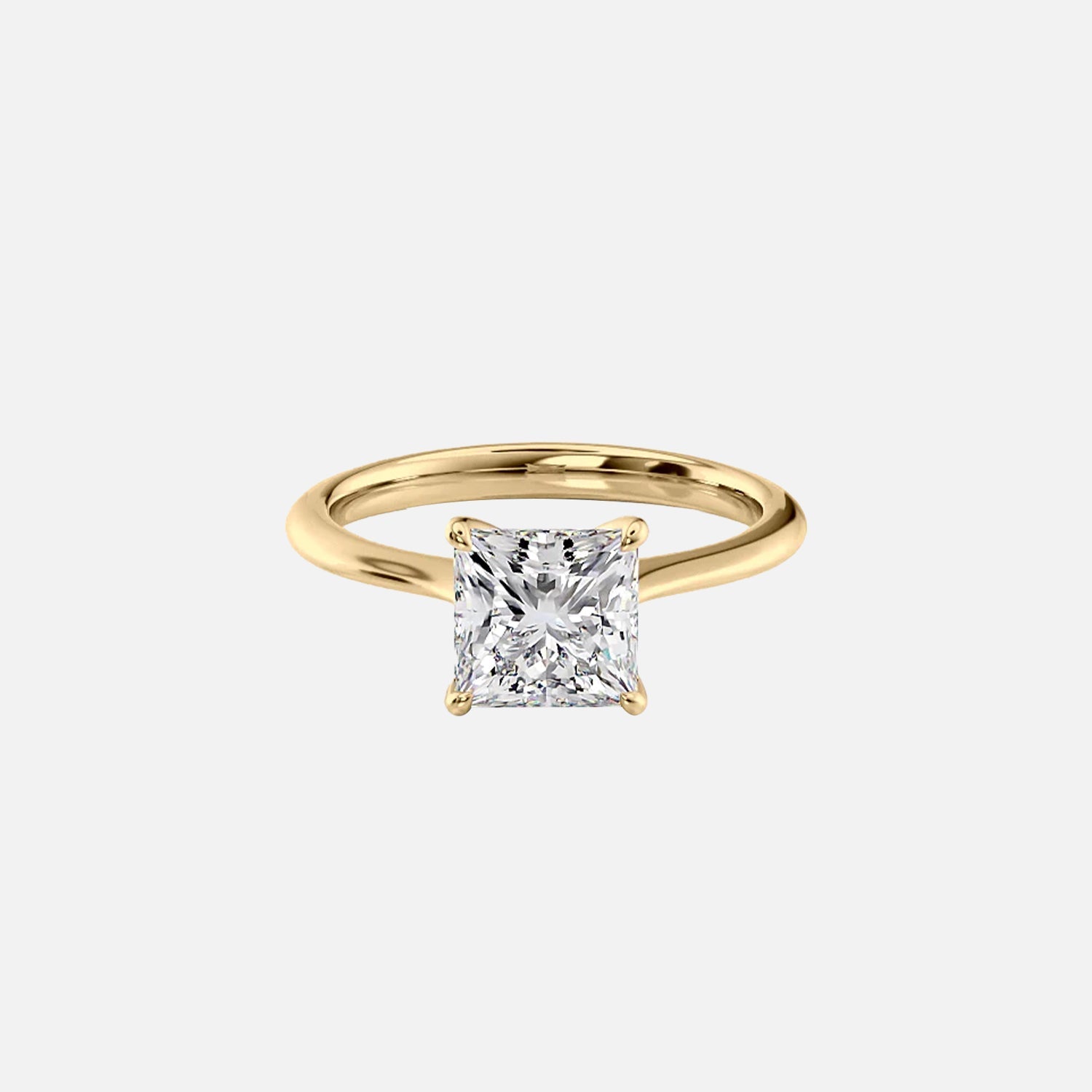 The Solitaire Madison Princess Moissanite Ring 14k Yellow Gold 001