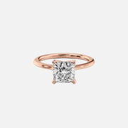  The Solitaire Madison Princess Moissanite Ring 18k Rose Gold 001