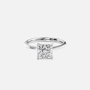  The Solitaire Madison Princess Moissanite Ring 18k White Gold 001