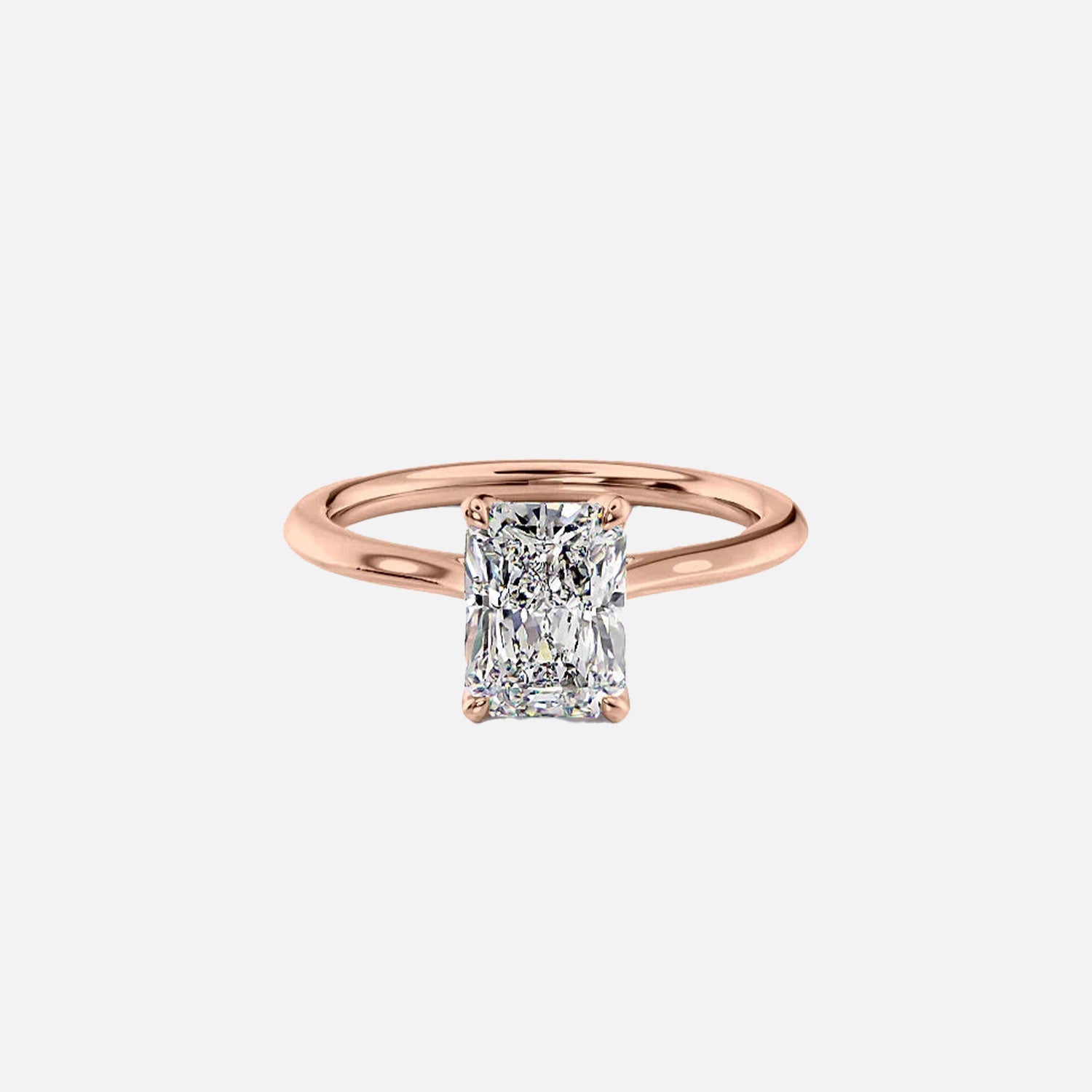  The Solitaire Madison Radiant Moissanite Ring 14k Rose Gold 001