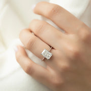  The Solitaire Madison Radiant Moissanite Ring 18k White Gold 003