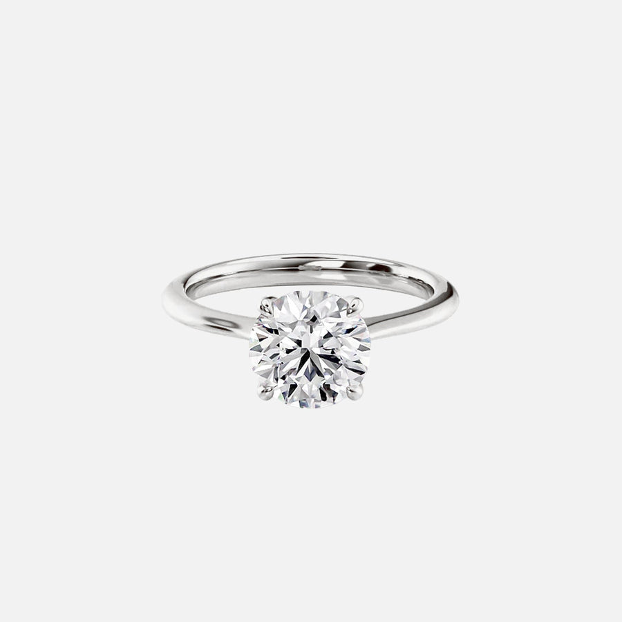  The Solitaire Madison Round Moissanite Ring 14k White Gold 001