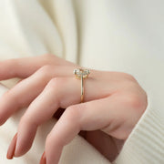  The Solitaire Maia Cushion Moissanite Ring 14k Yellow Gold 003