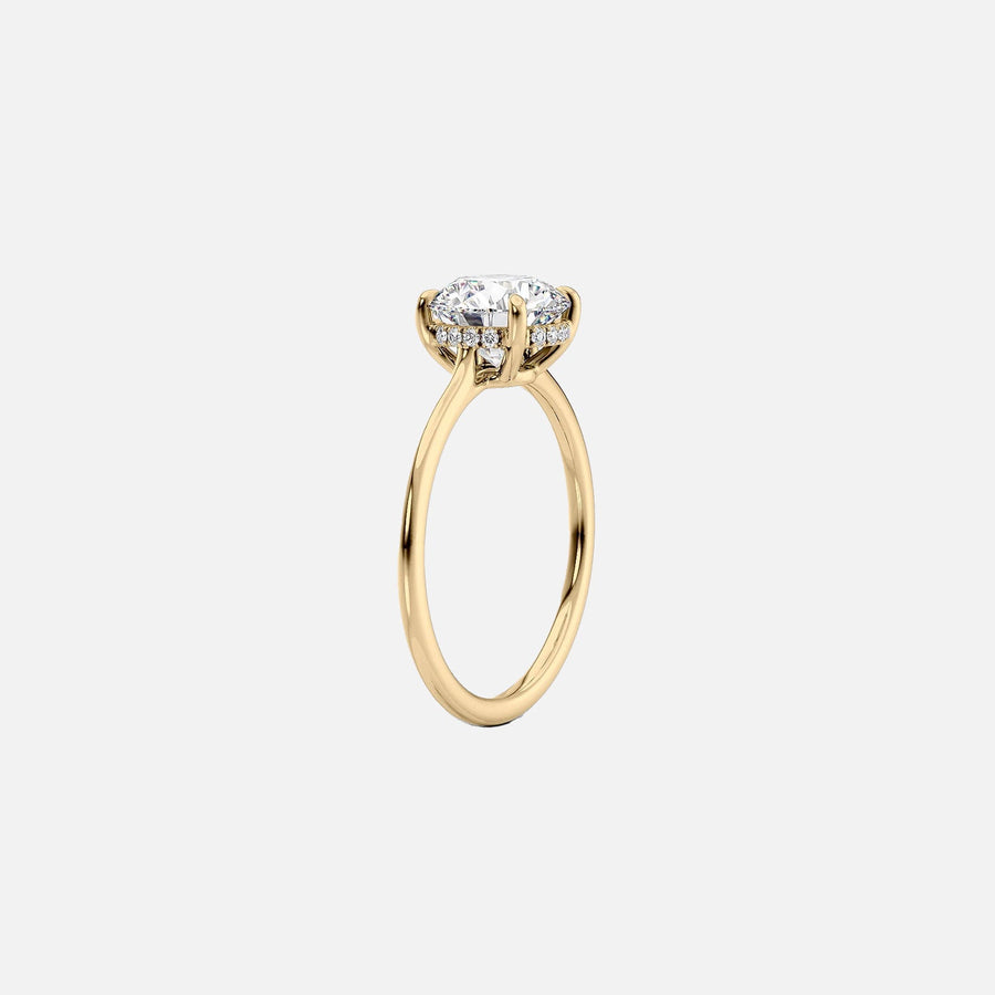  The Solitaire Maia Emerald Moissanite Ring 14k Yellow Gold 002