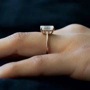  The Solitaire Maia Emerald Moissanite Ring 18k Rose Gold 003