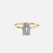  The Solitaire Maia Emerald Moissanite Ring 18k Yellow Gold 001