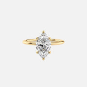The Solitaire Maia Marquise Moissanite Ring 14k Yellow Gold 001